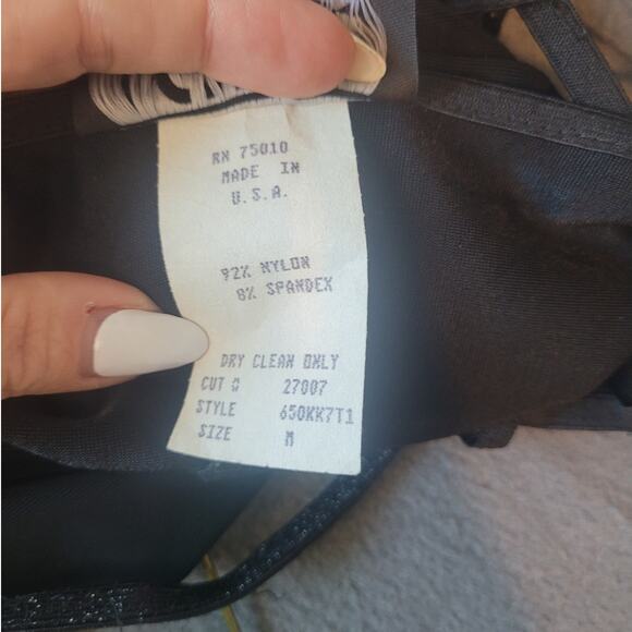 VTG 80s City Triangles Black Halter Mini Dress S/M Criss Cross Back USA GOTH GUC - Picture 8 of 11